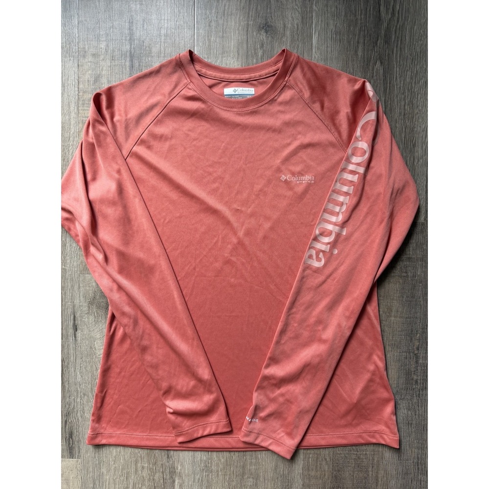 Columbia PFG Womens Small Coral Pink Long Sleeve Sun Protection Fishing Shirt